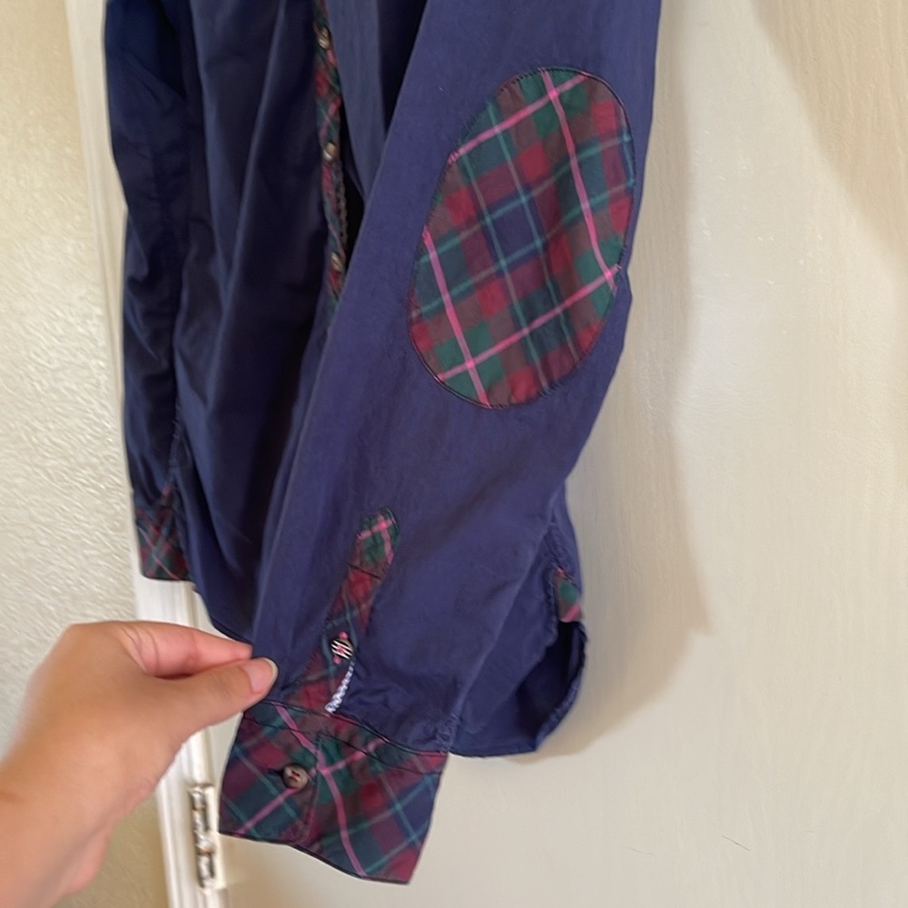 Vintage Y2K Tommy Hilfiger Plaid Embroidered Long Sleeve Button Down Top 4 - Picture 4 of 5